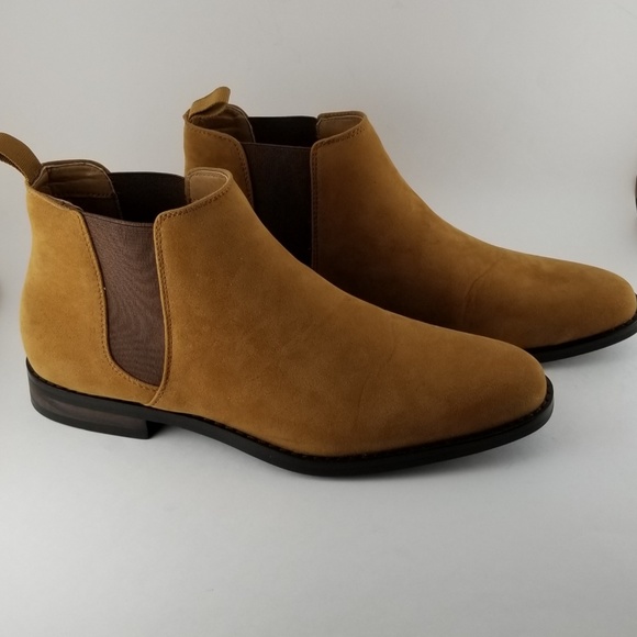 camel suede chelsea boots